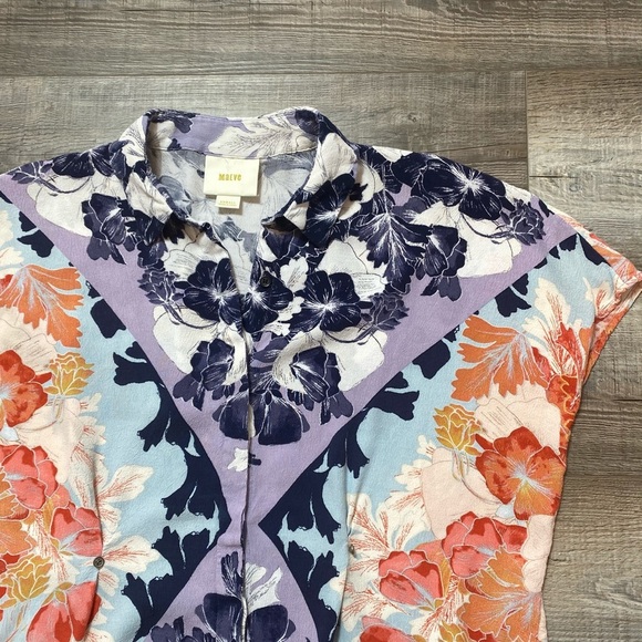 Maeve multicolor floral collared batwing tunic top - Picture 3 of 6